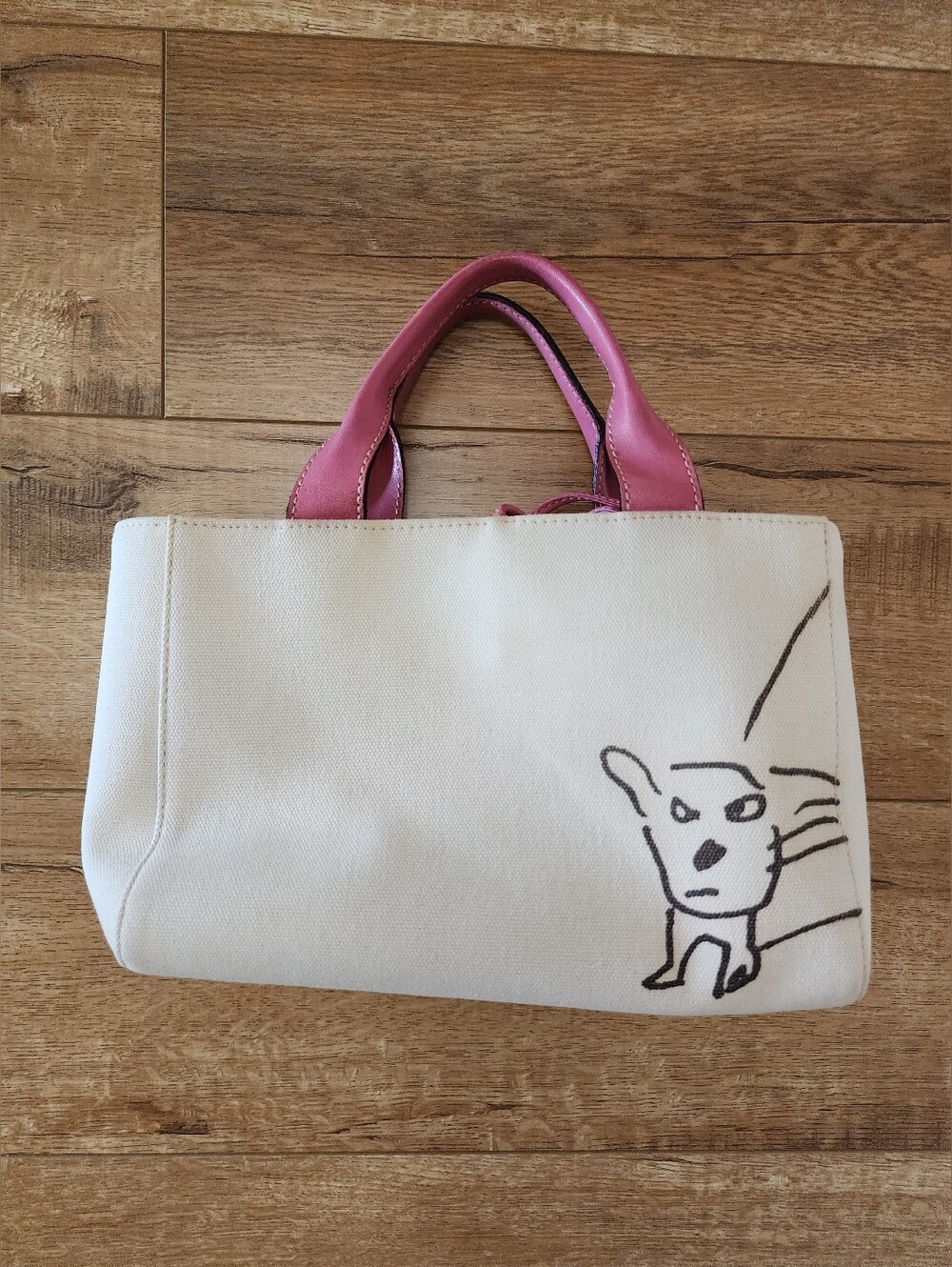 $240 Kate Spade x Maira Kalman Limited Ed Canvas & Leather Dog Walking Tote FLAW - Picture 4 of 16